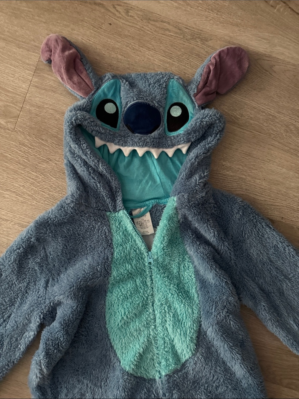 Stitch Disney Store Kids Plush One-Piece Costume in Blue with Character Hood - 7